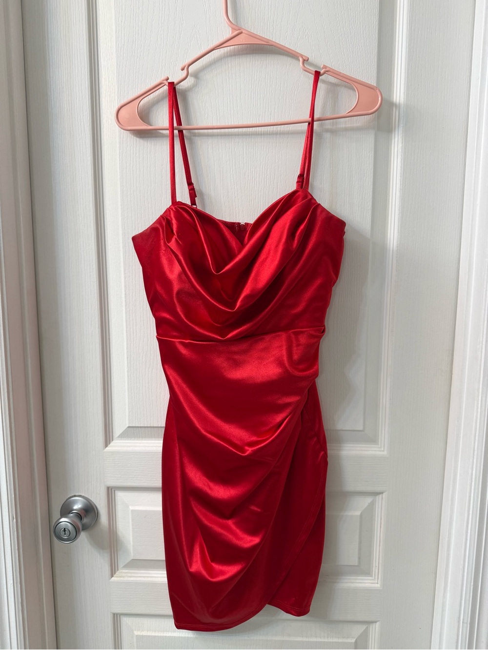 Red Satin Homecoming Dress - Women